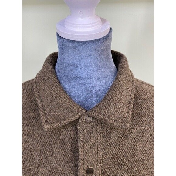 LL Bean Shirt Jacket Sz XL Brown Overshirt Allagash Fleece Shacket Elbow Patches - Picture 2 of 12